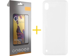 Capa + 1 Película de Vidro Full Samsung Galaxy A10 SKYHE Silicone Liso Transparente