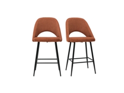 Conjunto de 2 bancos de cozinha com textura aveludada efeito terracota 65 cm Cosette MILIBOO