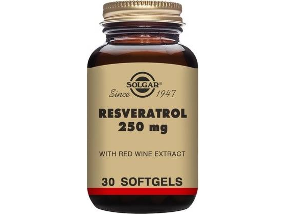 Suplemento Alimentar SOLGAR Resveratrol Com Extrato De Vinho Tinto (30 cápsulas de 250mg)