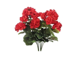 2 Unidades de Flores Artificiais de Gerânio em Seda para Decoração de Jardim Externo, Cesto Suspenso, Varanda e Casa. Gerânio Vermelho. AQUAFORGE