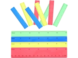 Régua de medição colorida de 15 cm para estudantes, portátil, durável e leve, ferramenta de plástico, ideal para medir materiais.