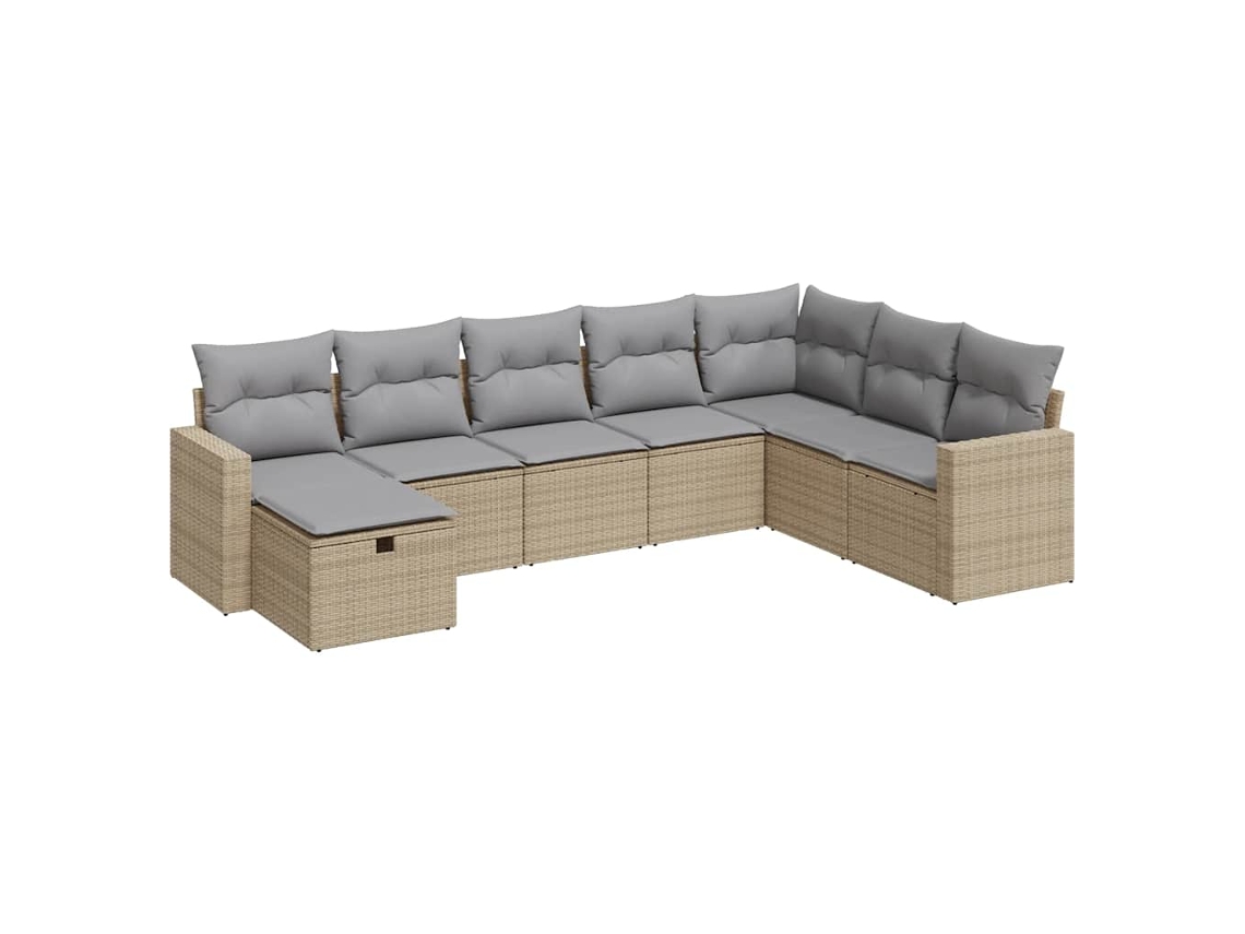 Garden Sofa Set, Garden Sofa Sets Vidaxl Bege Rattan / Vime (n/a)