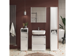 Móvel de arrumação para casa de banho Vicco Majest, branco, 30,2 x 191,5 cm com portas e compartimento aberto