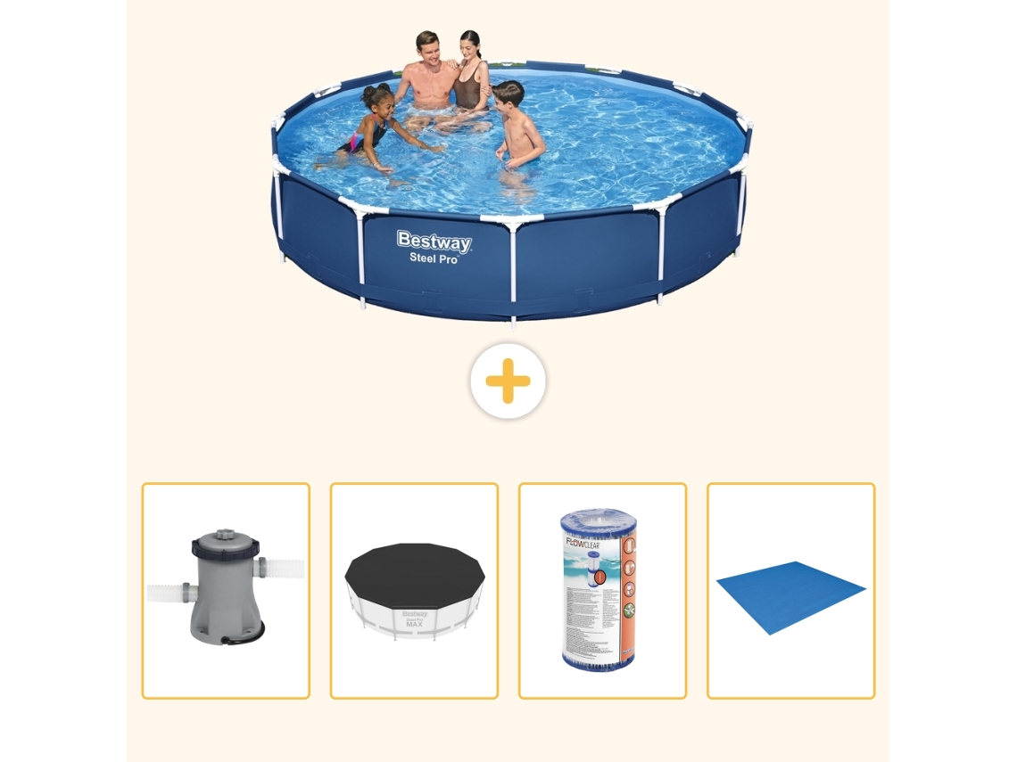 Bestway Piscina Bestway Steel Pro Redonda - 366x76 Cm - 5-peças S341