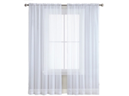 Cortinas Transparentes Brancas Sala de Estar Quarto 55x102 Polegadas 2 Painéis