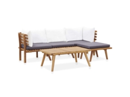 Vidaxl Conjunto Lounge De Jardim 5 Pcs Madeira De Acácia Maciça