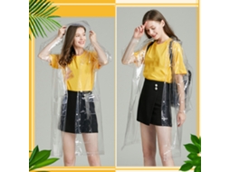 Impermeável Transparente Reutilizável Plegável à Prova de Água M | S/MARCA