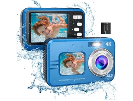 Câmara Digital Do Esporte VIGA EUROPE Wdc901 Waterproof 3.5M 4K 48Mp com Foco Automático Zoom 16X 2 8 Polegadas Azul