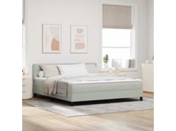 Vidaxl Cama Box Com Cabeceira Cinzento-claro 180 X 200 Cm Veludo