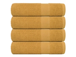 Vidaxl Toalhas De Banho Frogn 4 Pcs 100x150 Cm 360 G/m² Ouro