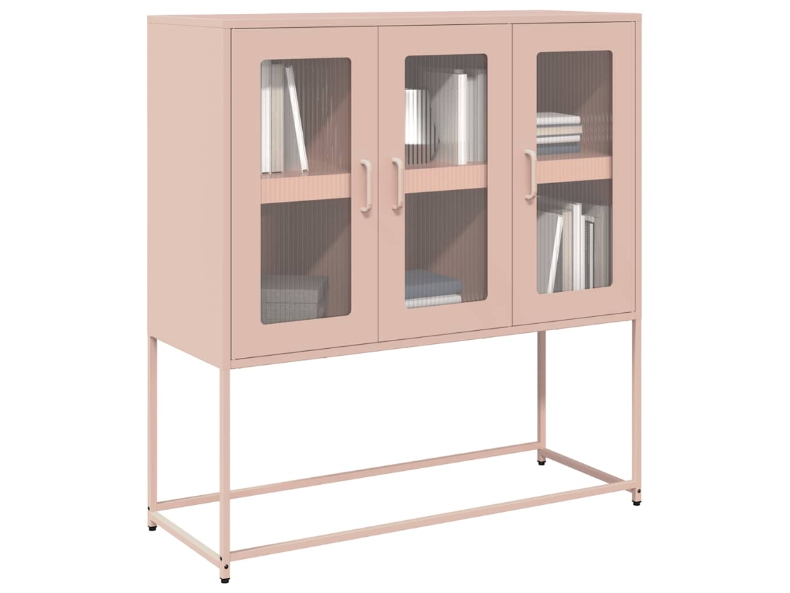 Aparador 100,5x39x107 cm Acero Laminado en Frío Rosa