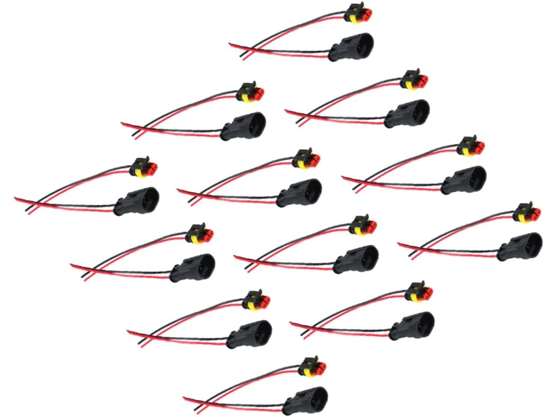 Conjunto de 12 conectores elétricos à prova d'água de conexão rápida para veículos - Conjunto de cabos