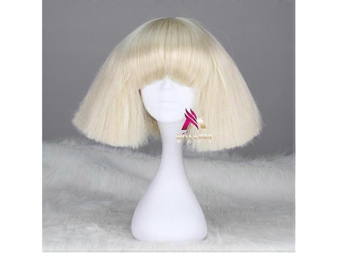 Peruca Lady Gaga Preta, Loira e Branca, Cabelo Sintético, para Cosplay, Fantasia de Halloween, Festa + Touca de Peruca TAISHENGDA