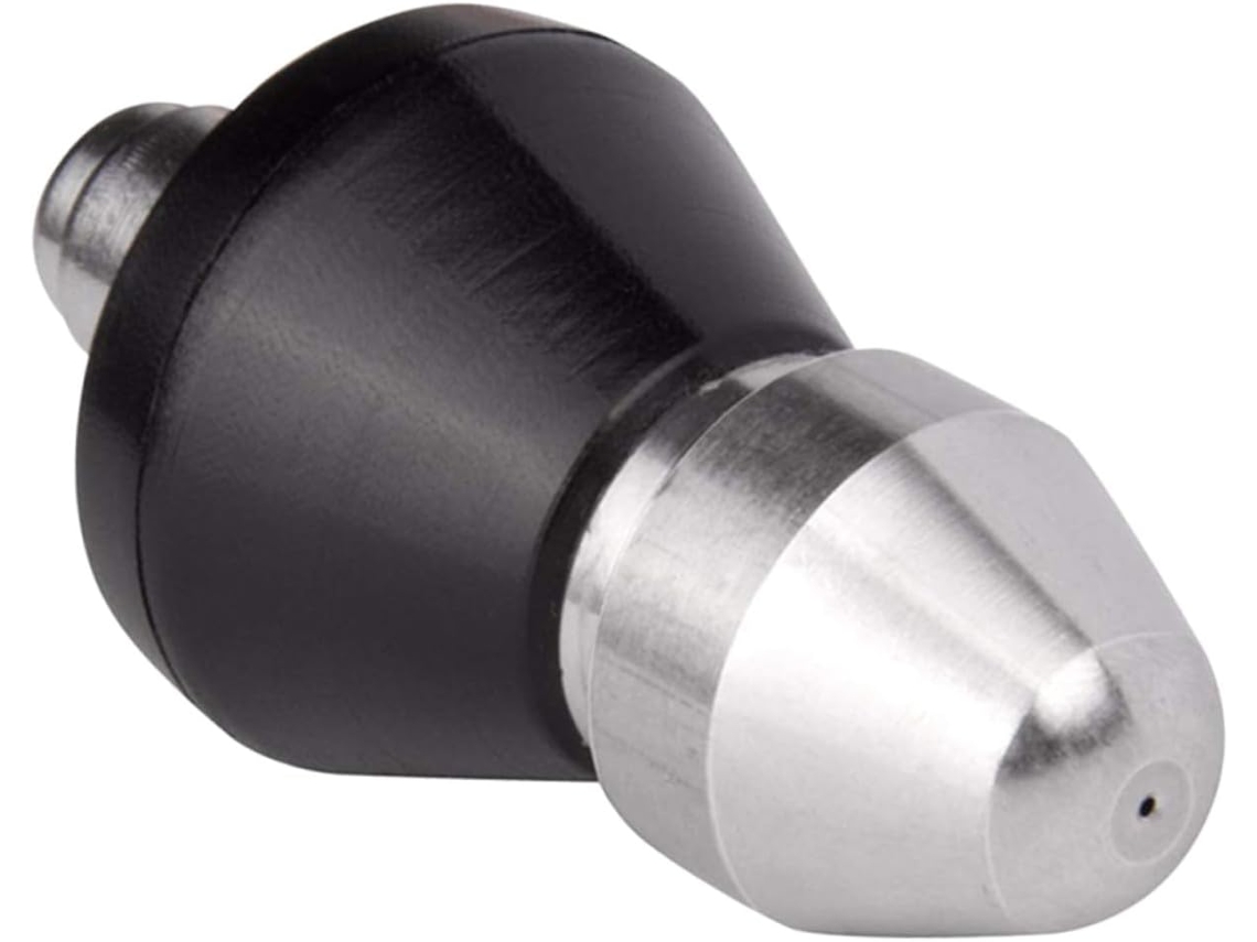Bocal de Limpeza de Ralos Inoomp, Fabricado em Aço Inoxidável, com Jato de Alta Pressão, 1 Orifício Frontal e 3 CHABERLU