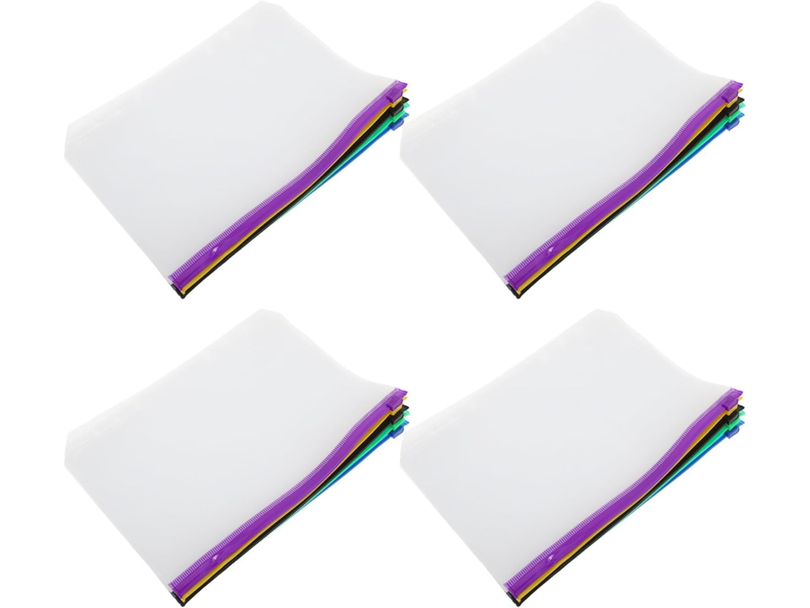 Hemoton A5 Pastas Com Zíper Em Pvc Fosco, 24-unidades, Multicoloridas, Inserções Reutilizáveis Para Organização Diária