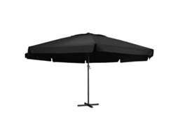 Vidaxl Guarda-sol De Jardim Com Poste De Alumínio 500 Cm Preto