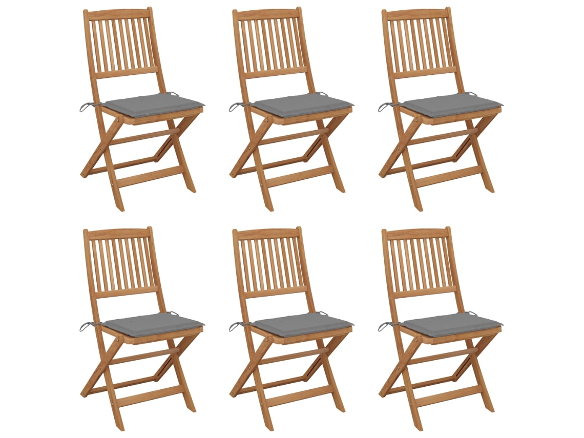 Folding Chair, Folding Chairs Vidaxl Cinzeto Madeira (n/a)