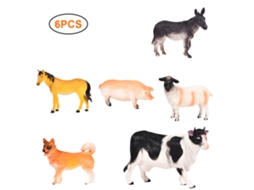 Ats 6pcs/conjunto Brinquedos de Animais de Fazenda Simulados Figuras de Plástico Realistas Brinquedos Educatsivos para Crianças