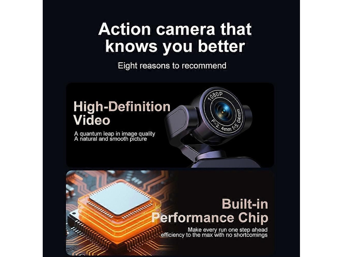 Câmera Portátil de Bolso Wi fi 1080p com Rotação de 360°, Mini Câmera Anti vibração, Câmera Vestível para Esportes e Ciclismo. TAISHENGDA