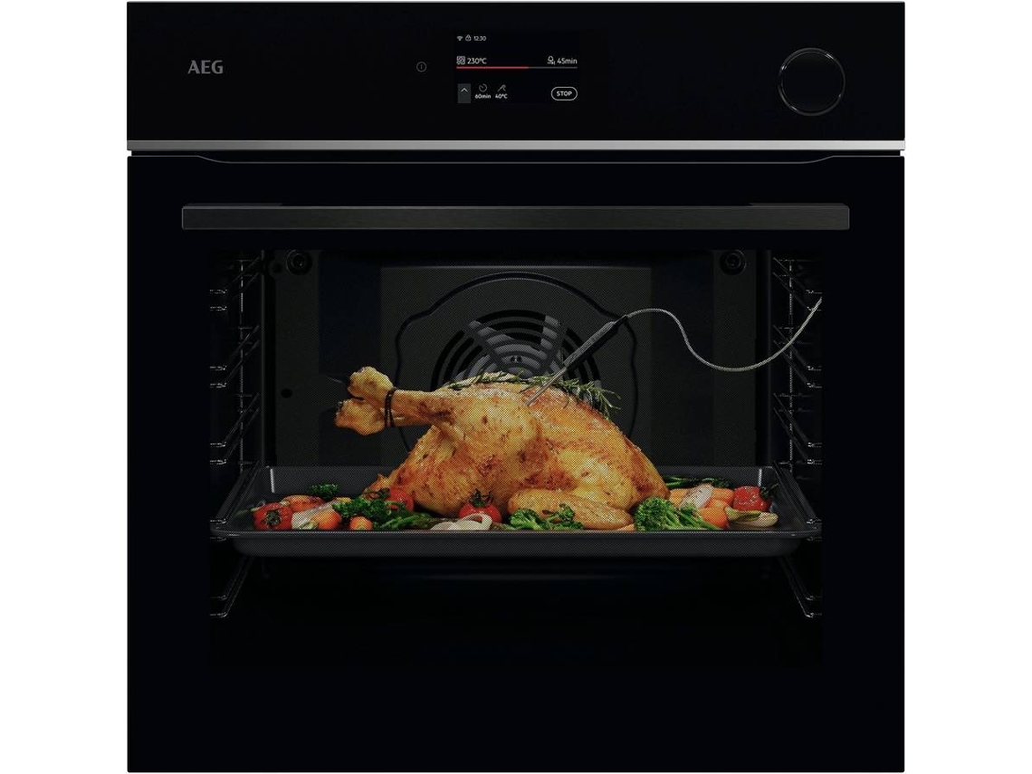 Forno Multifunções AEG TR7PB73FSB (71 L - AquaClean e Pirólitico -Preto) 