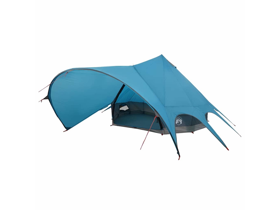 Conjunto 1 Tenda Teepee Vidaxl Azul Tafetá (600 X 600 X 347 Cm)