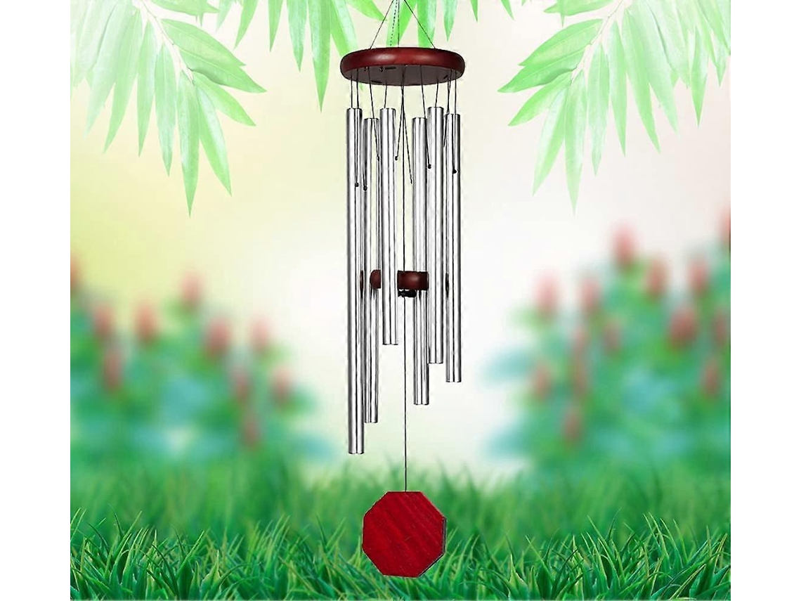 Rebe campana de Viento com Som Sonoro Relaxante, 6 Tubos de Alumínio para Decoração Interior e Exterior Jardim Varanda Pátio Lar