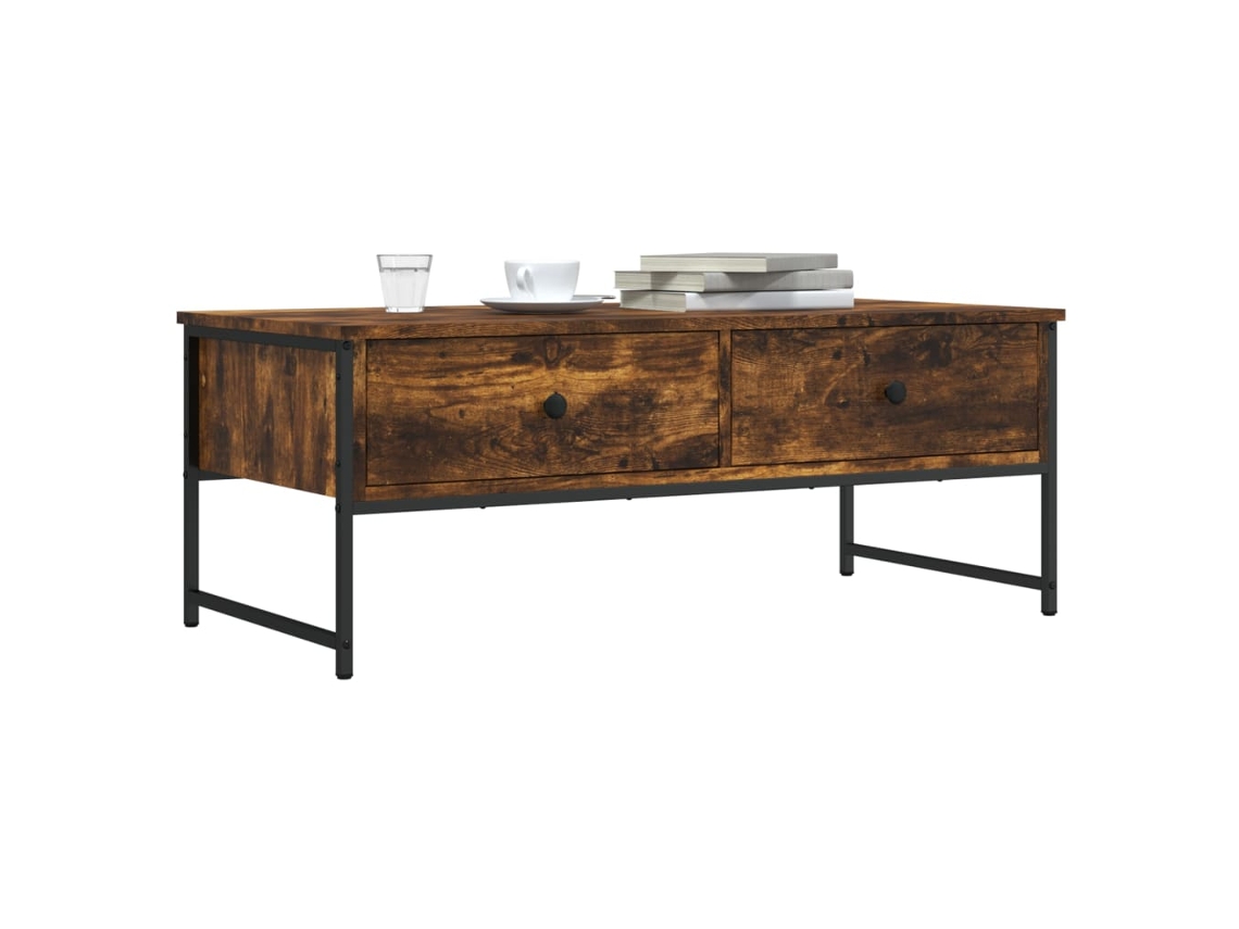 Vidaxl Mesa De Centro 101x49x39,5 Cm Derivados Madeira Carvalho Fumado