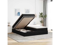 Vidaxl Estrutura De Cama Otomana Com Colchões 180x200cm Veludo Preto
