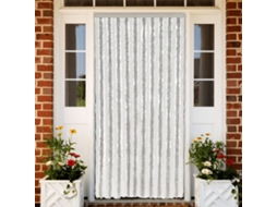 Vidaxl Cortina Anti-insetos 90x200 Cm Chenille Cinzento-claro E Branco