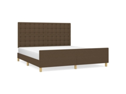 Bed Frame With Headboard, Bed Frames With Headboards Vidaxl Marrom Tecido (160 X 200 Cm)