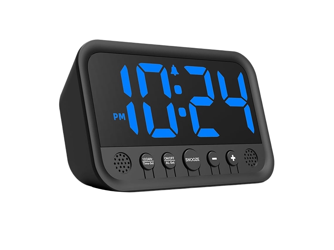 Relógio Digital Led Pequeno Para Quarto, Despertador Alto Para Dorminhocos, Volume/b Brilho Ajustável, Soneca
