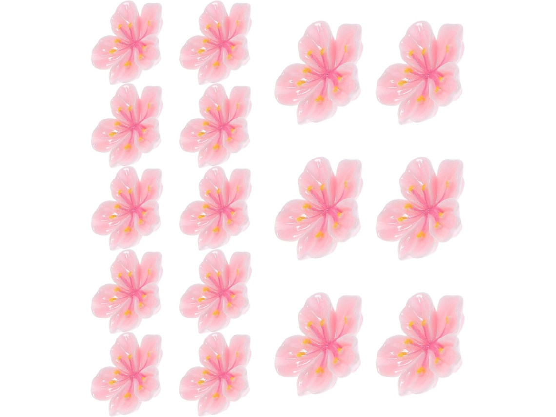 Luxshiny Tachinhas Decorativas em Resina e Metal, Formato Flor Pessego, 30 Unidades para Fixar Fotos e Pendurar