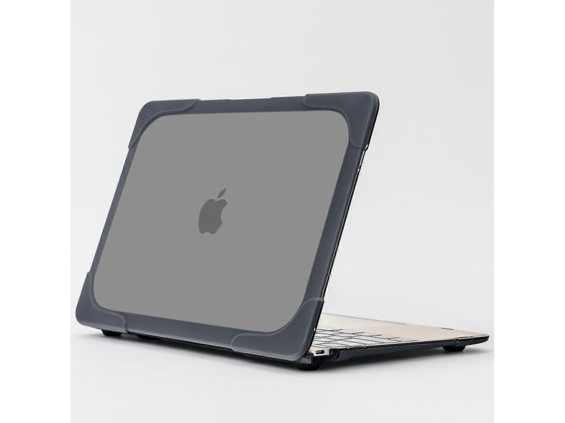 Capa Híbrida De Plástico Tpu De Duas Peças Com Suporte Para Macbook De 12 Polegadas Com Tela Retina Cinza Brilvibera (2015)