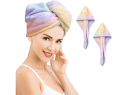 Toalha De Microfibra Para Cabelo De Secagem Rápida - Superabsorvente (pacote Com 2)