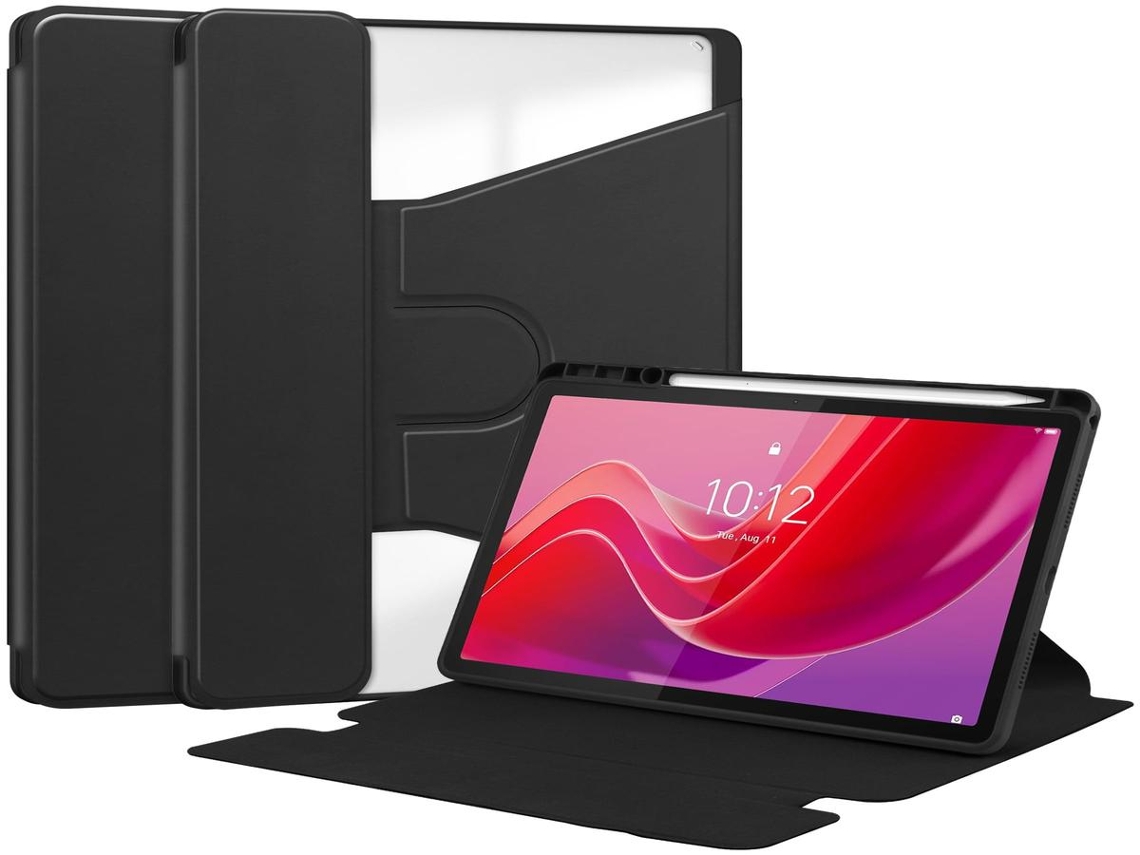 Capa com Teclado Giratória de Couro Preta Ipad 10ª Geração 10,9 Polegadas LURELIA (2022)