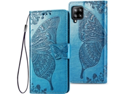 Capa Padrão Relevo Fecho para Samsung Galaxy A12 HONGWE. Magnética com Porta-Cartões Multicor