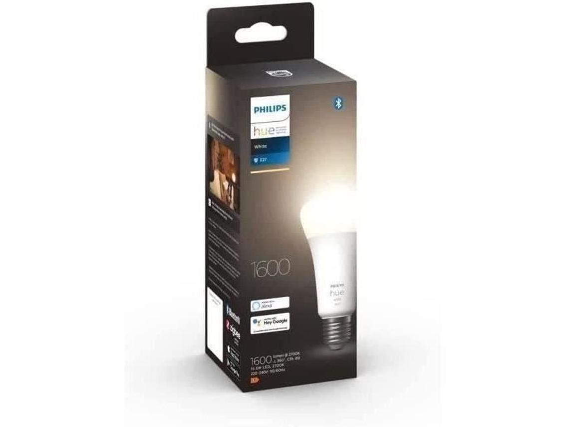 PHILIPS White, LED E27 100W, 1600 Lumen, compatível com Bluetooth, funciona com Alexa, Google, HomeKit