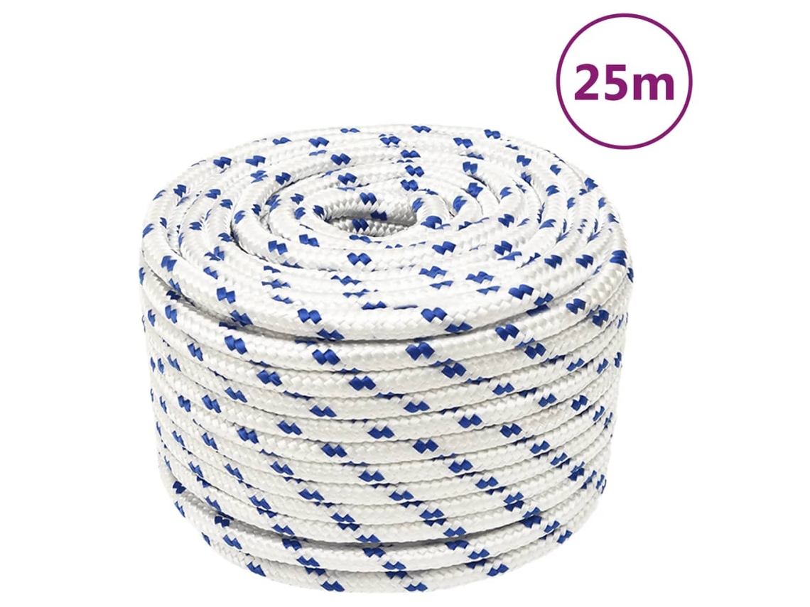 Vidaxl Corda De Barco 12 Mm 25 M Polipropileno Branco