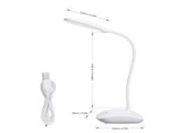 Rebe-lâmpada De Escritório Led Recarregável Usb Com Rotação De 360°, 3 Níveis De Brilho, Controle Táctil E Proteção Para Os Olhos