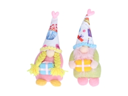 Primerox 2 Peças Duendes Casal Valentim Pelúcia Decorativos Mesa Sorte Felicidade 27cm