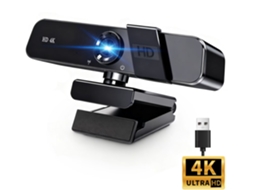 Webcam 4k Com Foco Automático, Microfone Embutido E Design Plug-and-play Para Pc (preta)