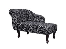 Vidaxl Chaise Lounge Com Tecido Preto E Branco