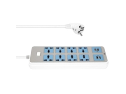Rgua De Tomadas Com 4 Portas Usb, 3000 W De Potncia, 8 Tomadas Universais, Cabo De Alimentao De 2 Metros E Plugue Europeu. Olysi Shop