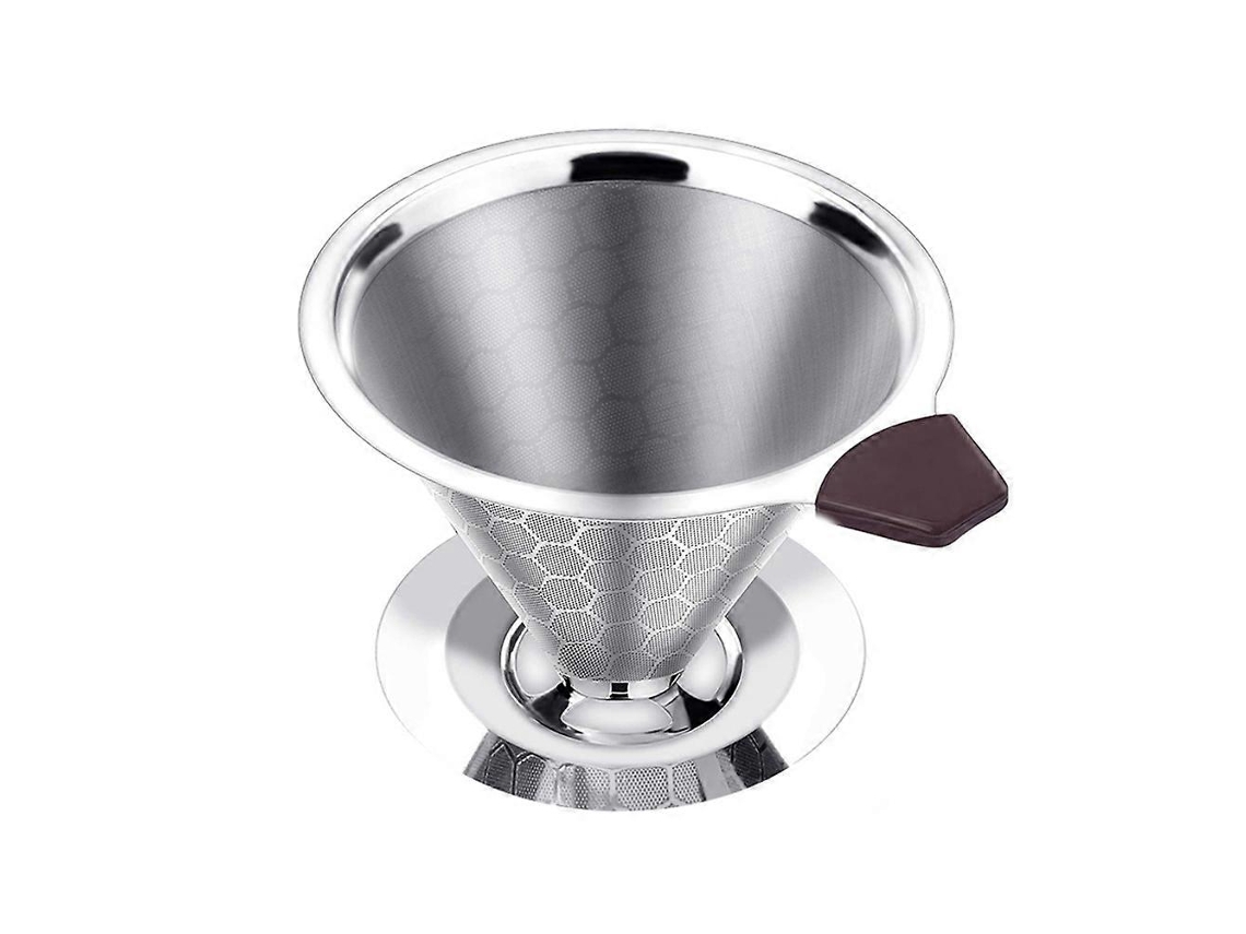 Filtro De Café Coado Reutilizável Em Aço Inoxidável Para Cafeteira De Gotejamento Com Filtros De Malha Cônica.