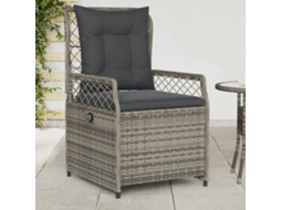 Vidaxl Cadeiras De Jardim Reclináveis 2pcs Vime Pe Cinza