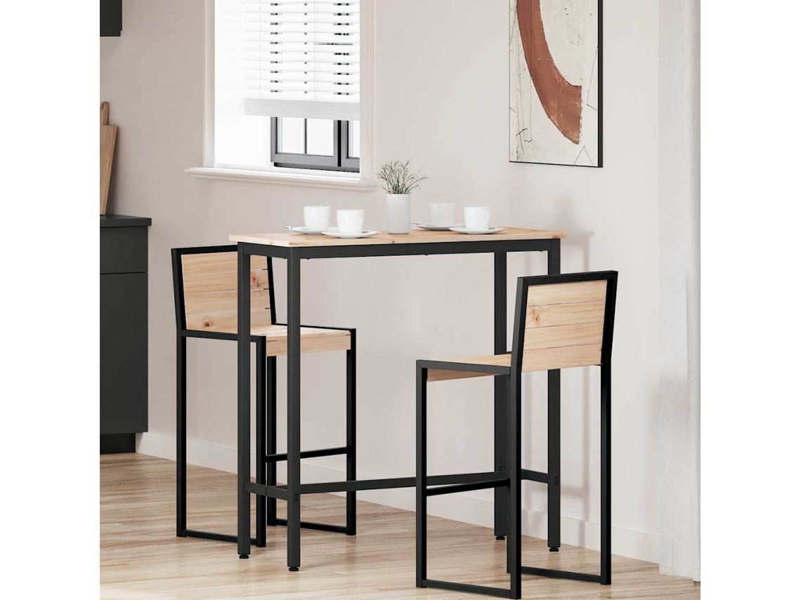 Vidaxl Mesa Natural 100 X 40 X 101 Cm Madeira De Engenharia E Aço