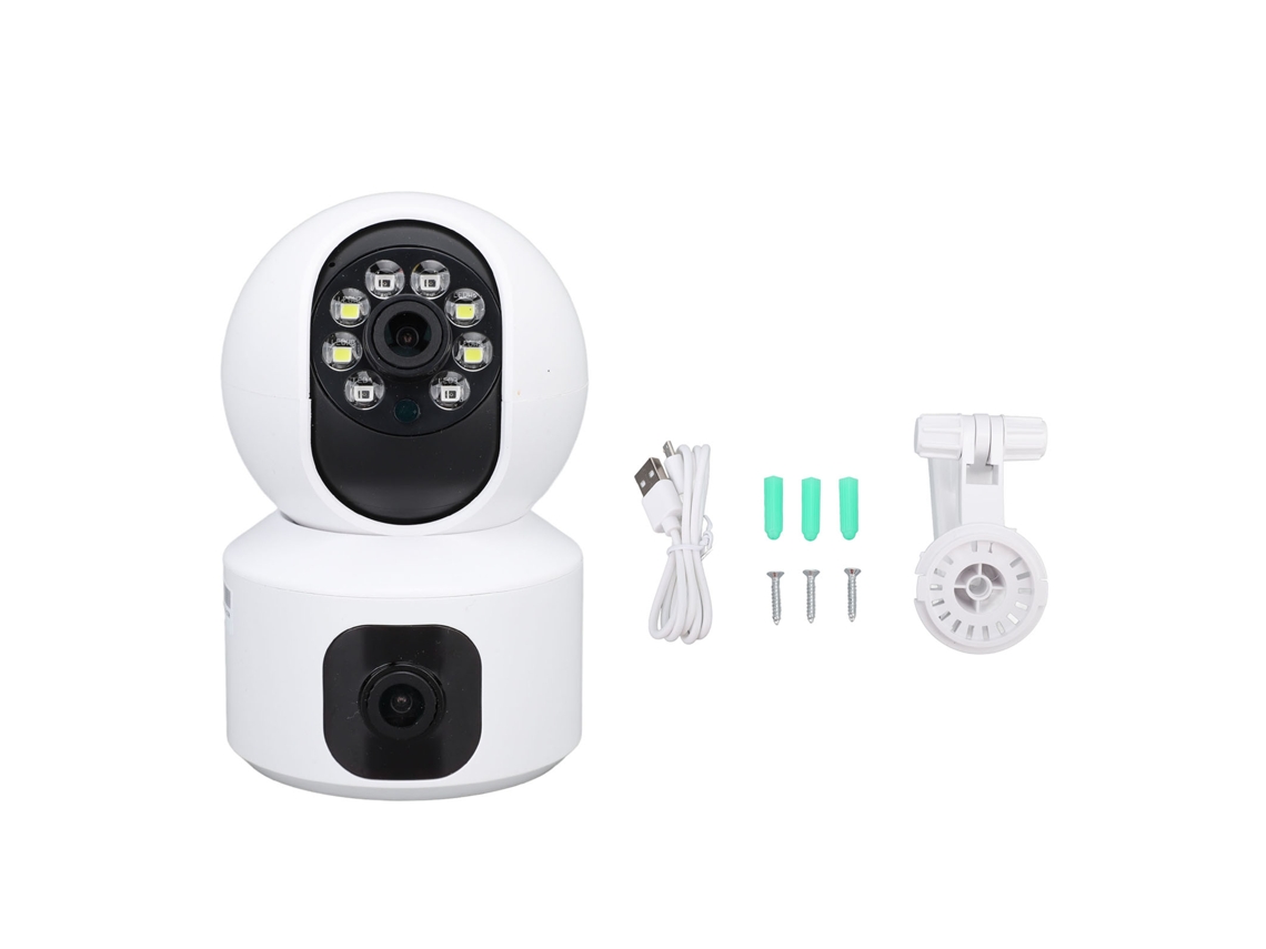 2.4g Wifi Security Camera Indoor Dual Lens 360 Degree Ptz Security Camera With Full Color Night Vision Motion Detection 2 Way Audio For 390eyes App