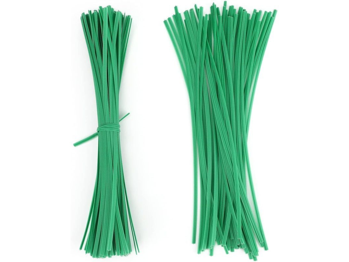 2026 200 Fitas Flexíveis para Plantas 20cm, Fitas de Arame Verde para Organização de Jardim e Casa