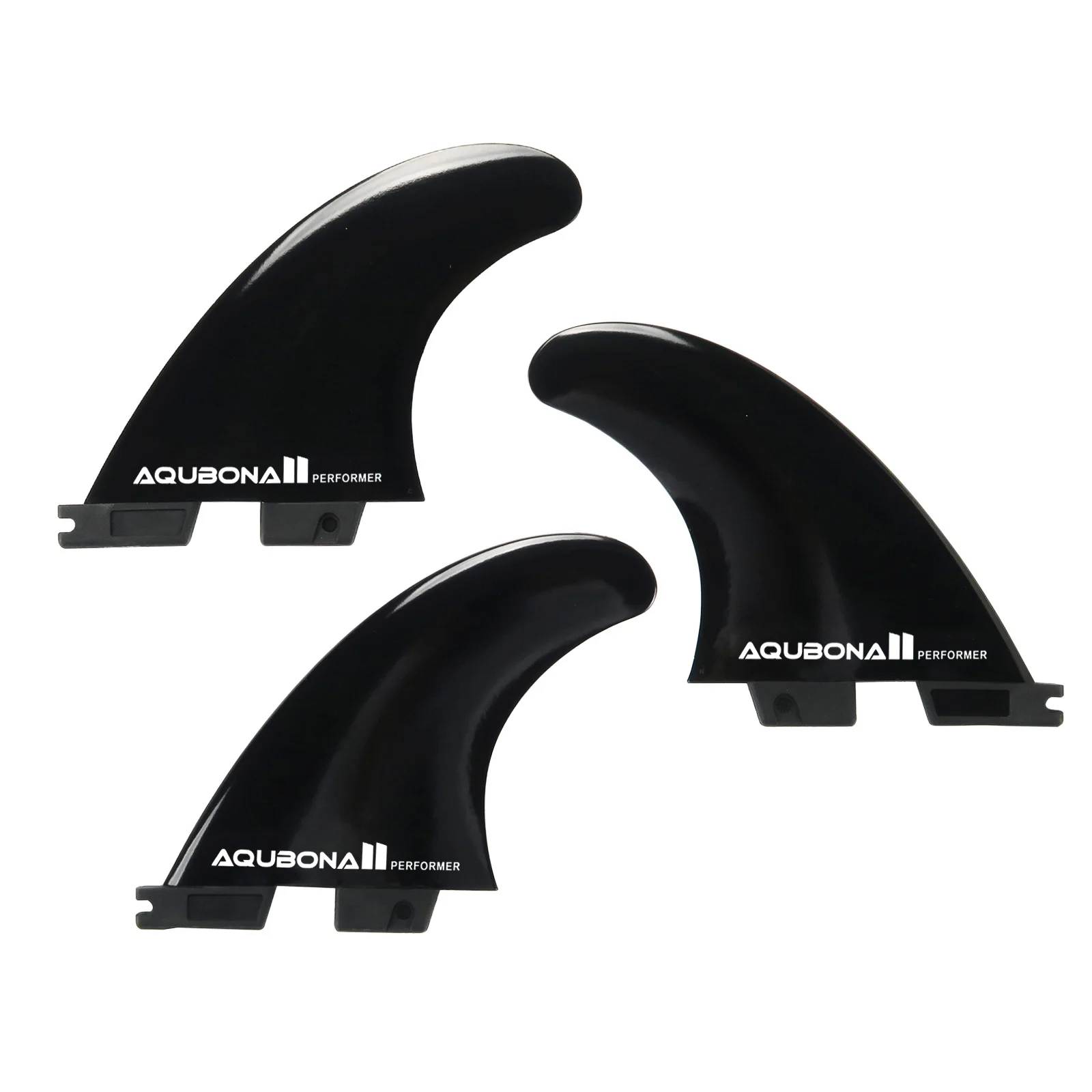 (preto, Conjunto De 3 Peças) Quilhas Para Prancha De Surf, Desempenho Médio, Polímero Reforçado Com Fibra De Vidro