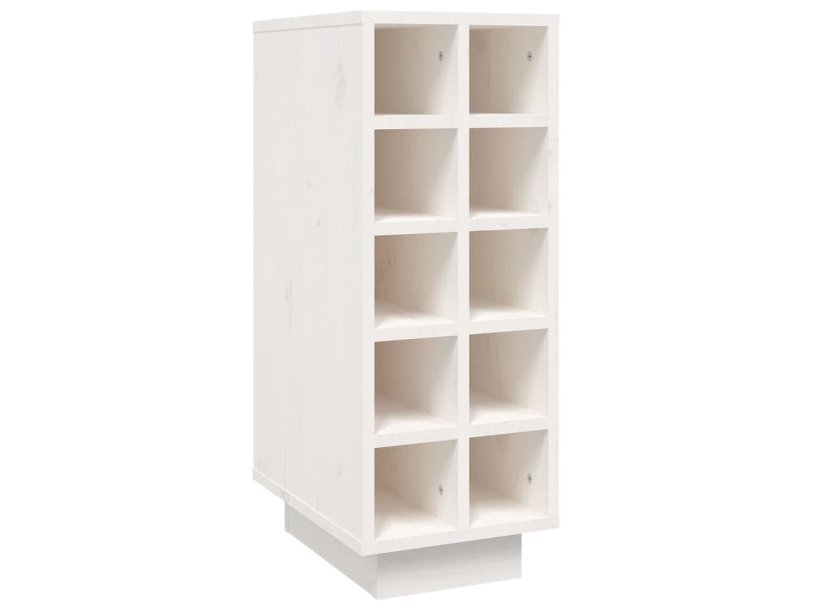 Garrafeira 23x34x61 Cm Madeira de Pinho Maciça Branco MAISON EXCLUSIVE